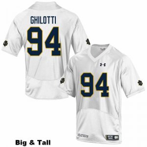 Notre Dame Fighting Irish Men's Giovanni Ghilotti #94 White Under Armour Authentic Stitched Big & Tall College NCAA Football Jersey KJB2599ZL